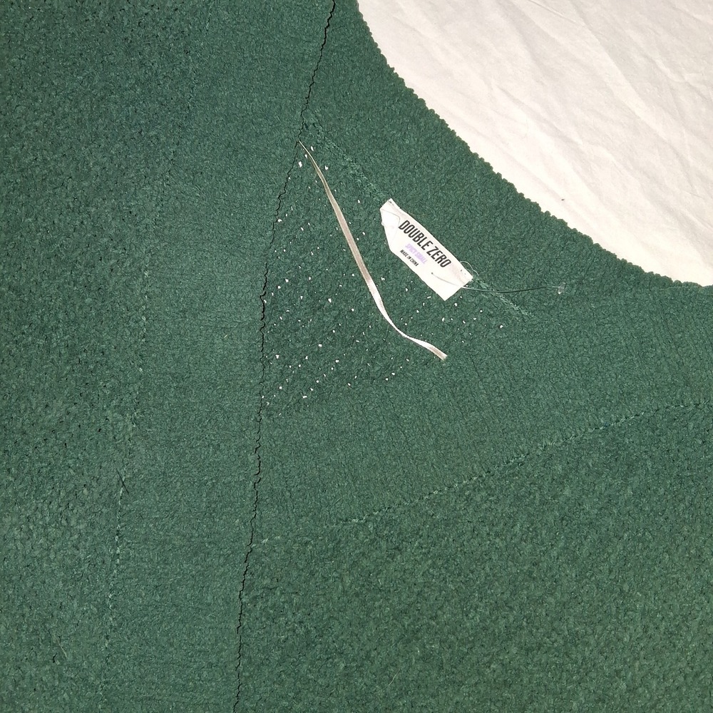 Double Zero Womens Spicy Small Green Knit Sweater Long‎ Sleeve Pullover Chunky